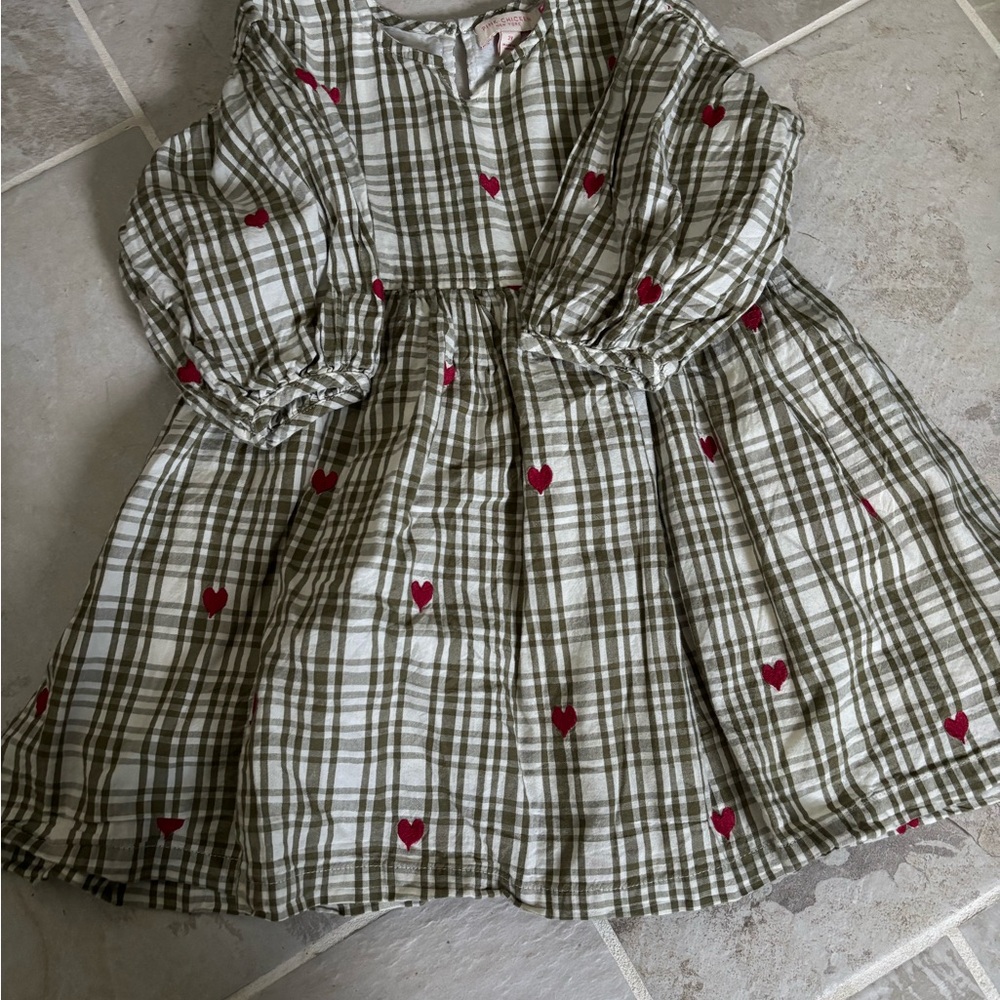 Pink chicken heart embroidered dress